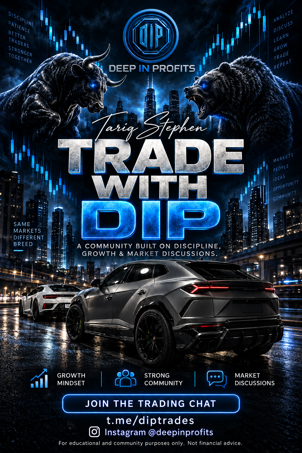 Tariq Stephen — Trade with DIP. Deep in Profits trading community. Join at t.me/diptrades.
